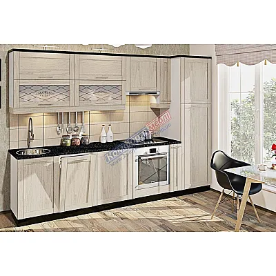 Модульна кухня Престиж 300см Дуб крафт білий (білений)-0