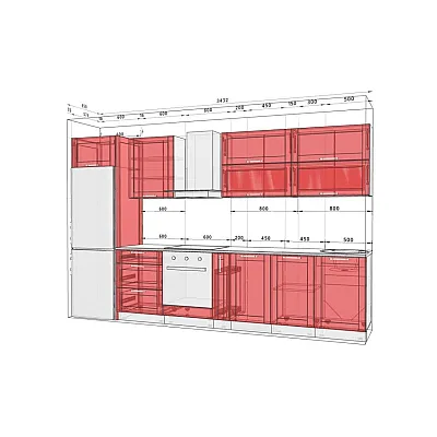 Модульна кухня Престиж 3430мм Дуб білений-1