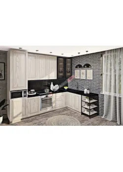 Модульная кухня Комфорт Французский Престиж 3,1х1,8 м угловая Дуб беленый