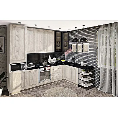 Модульна кухня Французький Престиж 3,1х1,8 м кутова Дуб білений-0