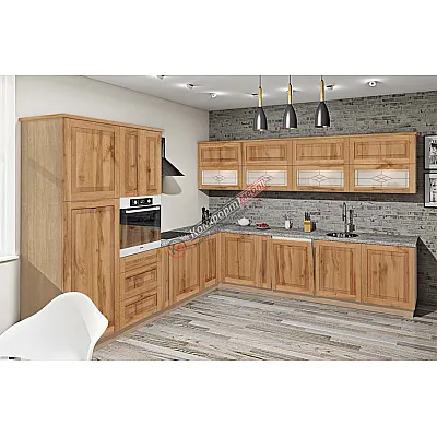 Модульная кухня Французский Престиж 3,2 х 3м угловая Дуб золотой-0