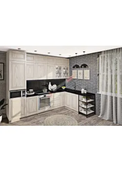 Модульная кухня Комфорт Французский Престиж 3,1 х 1,8м угловая Дуб беленый