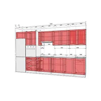 Модульная кухня Французский Престиж 3.6 метра Дуб беленый-1