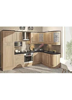 Модульная кухня Комфорт Французский Престиж 3 х 1,7м угловая Дуб натуральный