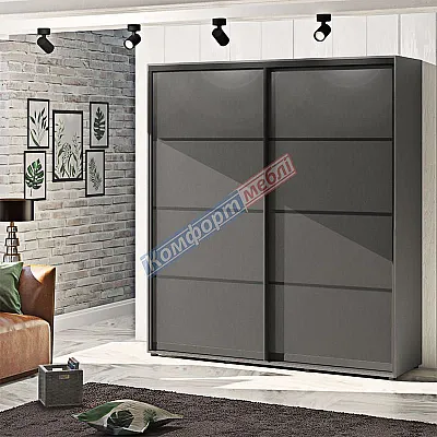 Шкаф-купе 1,9 м "Из 4-х частей" 2х дверный антрацит-0