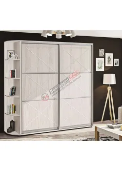 Шафа-купе 1.8 м "Прованс" глянець 2 дверна білений дуб