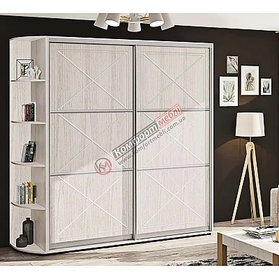 Шкаф-купе 1.8 м "Прованс" глянец 2 дверный беленый дуб-0