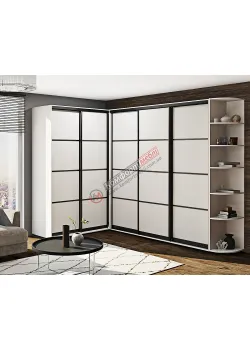 Шафа-купе "ДСП з 4-х частин" кутова біла