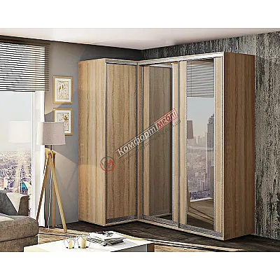 Шкаф-купе "Модель 7" угловой дуб натуральный-0