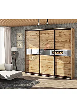 Шафа-купе 2,7 метра "Модель 2" 3 дверна дуб золотий