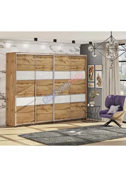 Шафа-купе 340 см "Модель 3" чотирьохдверна дуб золотий