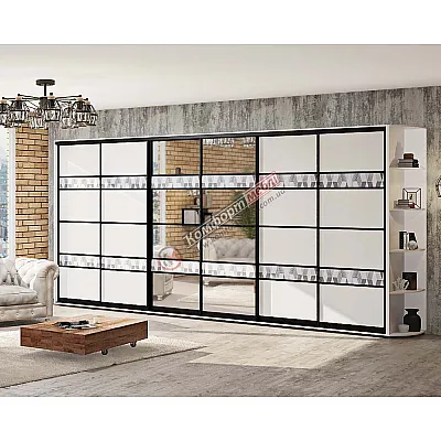 Шафа-купе 4.8 м "Модель 5" 6 х дверна колір білий-0