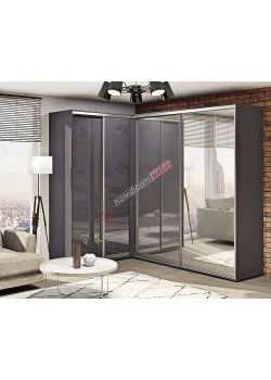 Шафа-купе "Дзеркало" кутова Грифель