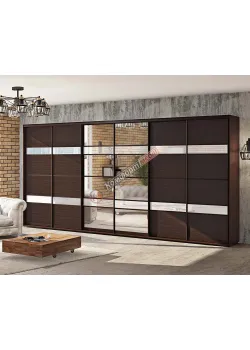 Шафа-купе 4,4 метра "Модель 5" шестидверна дуб венге