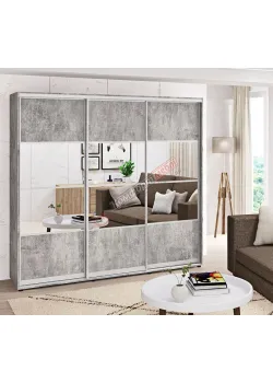 Шафа-купе 2.3 метра "Модель 8" трьохдверна кольору бетон