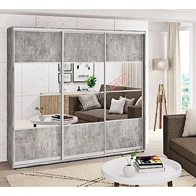 Шафа-купе 2.3 метра "Модель 8" трьохдверна кольору бетон-0