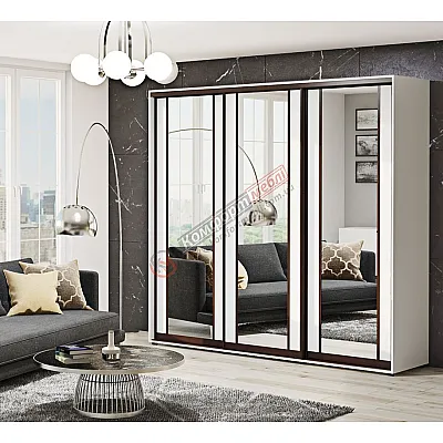 Шафа-купе 1,8 метра "Модель 7" 3 х дверна біла-0