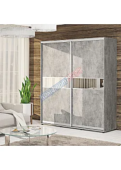 Шафа-купе 1,4 метра "Модель 2" 2х дверна колір бетон