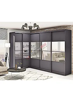 Шафа-купе "Модель 8" кутова антрацит