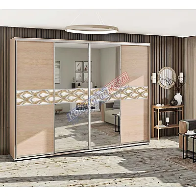 Шафа-купе 3600 мм "Модель 2" з дзеркалом 4 дверна дуб сонома-0