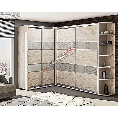 Шкаф-купе "Модель 3" угловой беленый дуб-0