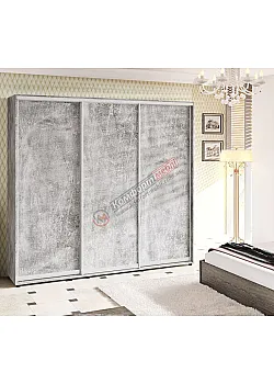 Шафа-купе 2300 мм "ДСП" 3 х дверна бетон світлий