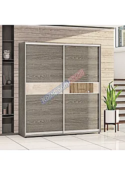 Шафа-купе 1,8 м "Модель 2" двохдверна у кольорі дуб трюфель