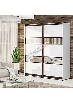 Шафа купе 1.3 м "Модель 3" 2 дверна біла