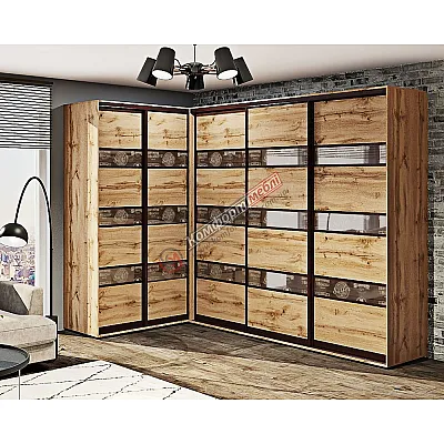 Шафа-купе "Модель 4" кутова дуб золотий-0