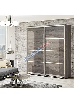 Шафа купе 0.9 метра "З 4-х частин" дводверна дуб трюфель