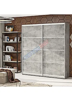 Шафа купе 1.2 м "З 4-х частин" дводверна Бетон