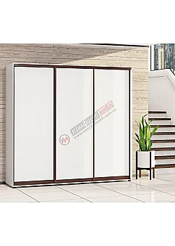 Шафа купе 2,5 метра "ДСП" тридверна білого кольору