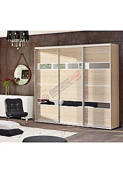 Шафа купе 230 см "Модель 5" тридверна дуб натуральний