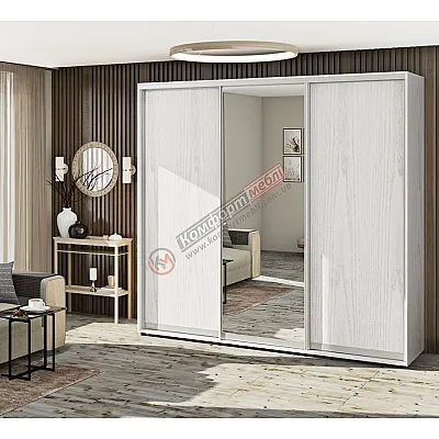 Шафа купе 2.1 метра "ДСП" тридверна дуб білений-0