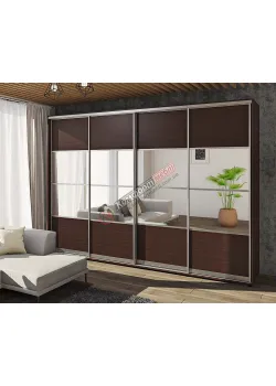 Шафа купе 3.8 м "Модель 8" 4х дверна в кольорі венге