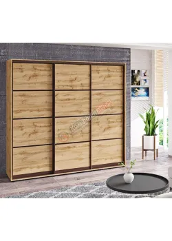 Шкаф-купе 2600 мм "Из 4-х частей" 3 х дверный дуб золотой