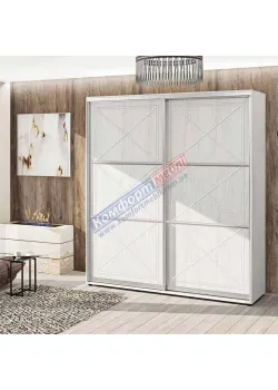 Шафа купе 140 см "Прованс" глянець дводверна дуб білений