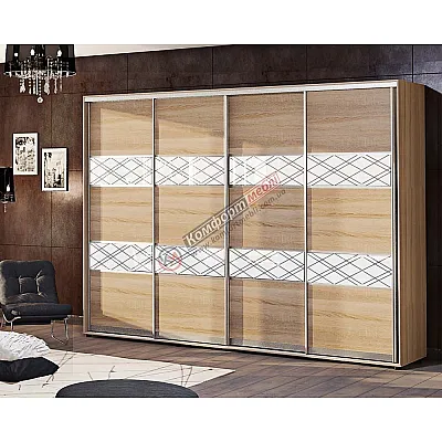 Шкаф купе 3.2 м "Модель 3" 4х дверный в цвете дуб сонома-0