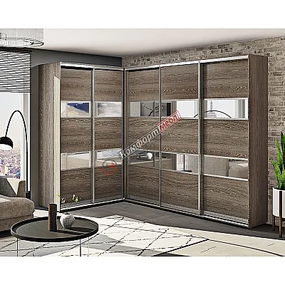 Шкаф-купе "Модель 3" угловой дуб трюфель-0