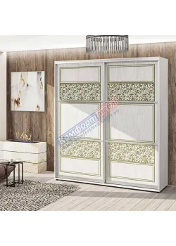 Шафа купе 2 м "Валенсія" глянець 2 дверна білений дуб