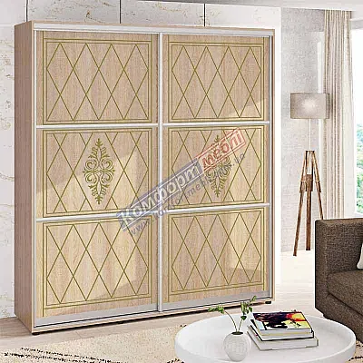 Шкаф-купе 1.2 метра "Венеция" глянец двухдверный дуб сонома-0