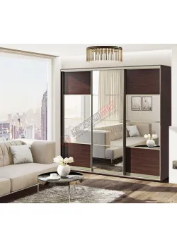 Шафа купе 180 см "Модель 8" з дзеркалом тридверна венге