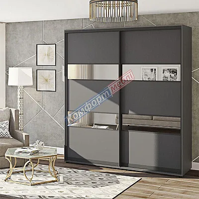 Шкаф купе 180 см "Модель 3" двухдверный графит-0