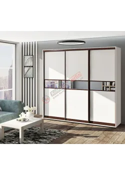 Шафа купе 210 см "Модель 2" трьохдверна білого кольору