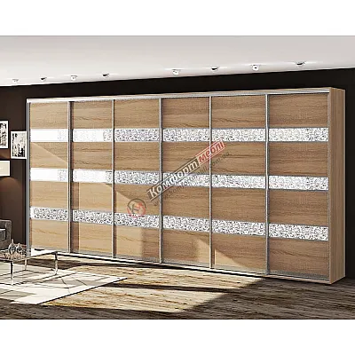 Шафа купе 500 см "Модель 4" шестидверна дуб натуральний-0