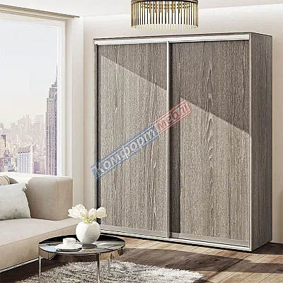 Шкаф-купе 1,8 метра "ДСП" двухдверный в цвете дуб трюфель-0