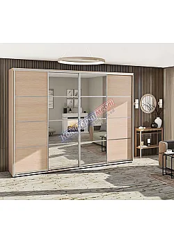 Шкаф-купе 2.8 м Комфорт "Из 4-х частей" 4 дверный дуб натуральный