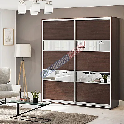 Шкаф купе 1.9 метра Комфорт "Модель 3" 2 дверный венге-0