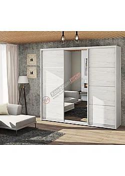 Шкаф купе 2.7 м Комфорт "Из 4-х частей" трехдверный дуб беленый
