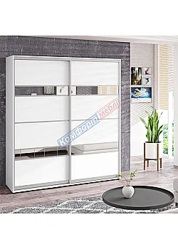 Шафа купе 200 см Комфорт "Модель 5" дводверна колір білий